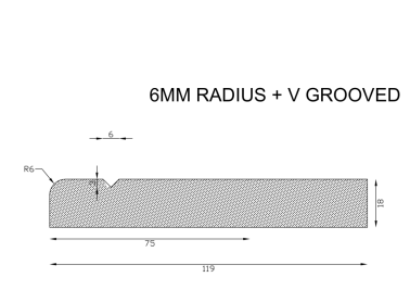 Made to Order Profile - Pencil Round & V Groove  | Image 2