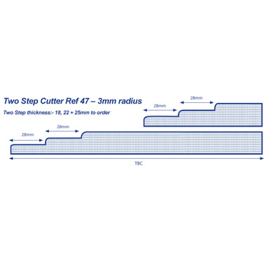 Made to Order Profile - Two Step Cutter Ref 47 - 3mm Radius | Image 2